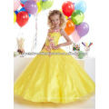 Appliqued beaded custom-made yellow little girls ball gown dresses CWFaf4802